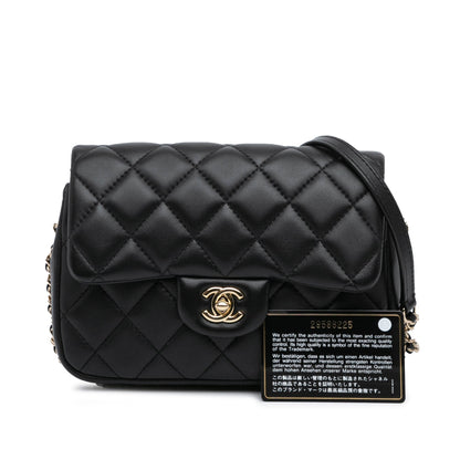 Black Chanel Small Quilted Lambskin My Precious Pearls Flap Crossbody Bag