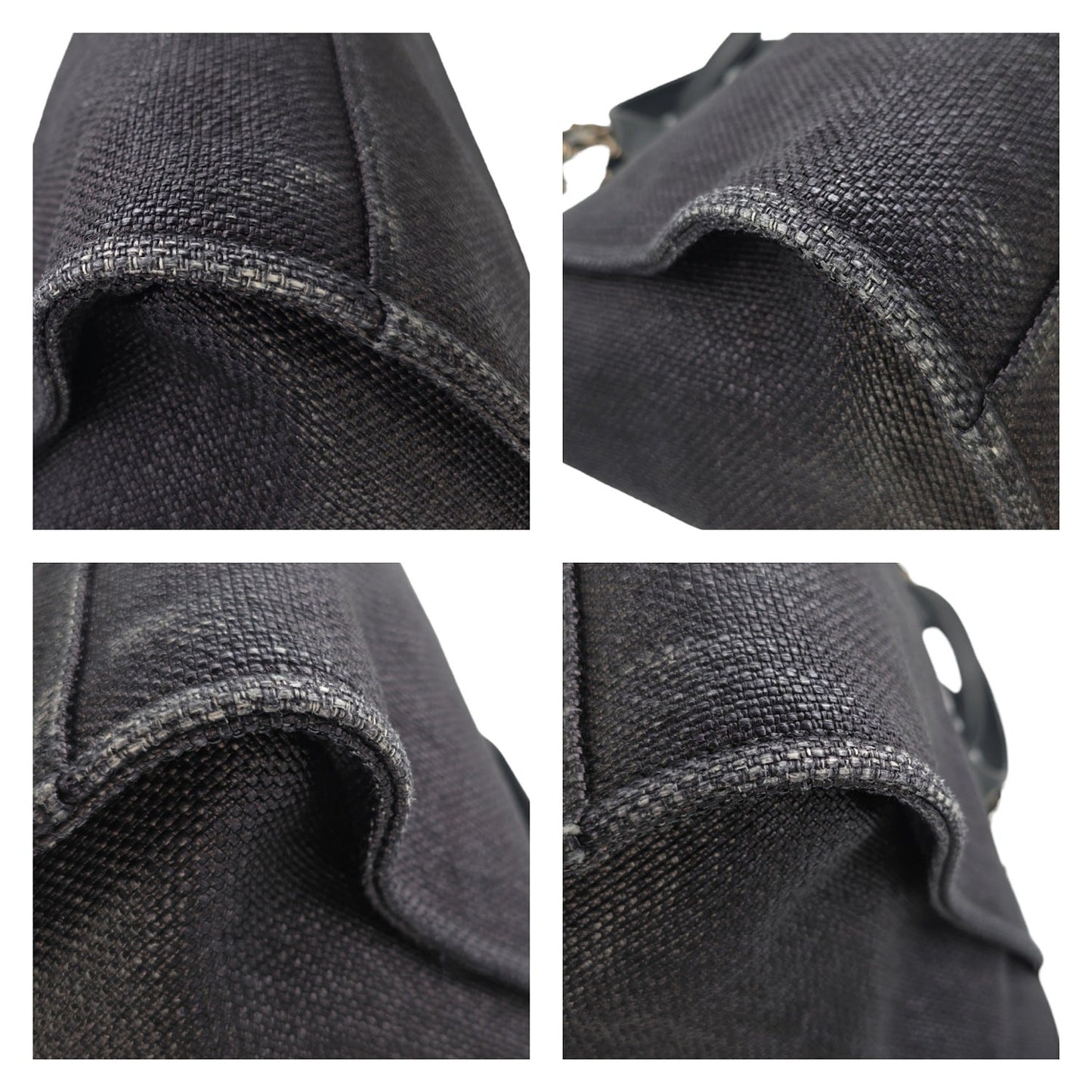 Chanel Woven Straw Raffia Medium Deauville Tote Black
