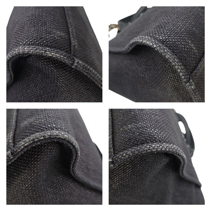 Chanel Woven Straw Raffia Medium Deauville Tote Black