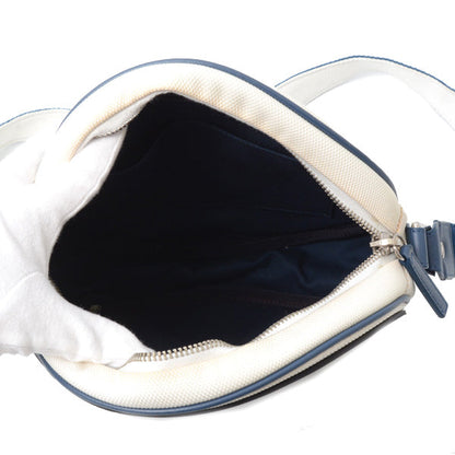 Chanel Airline Round Shoulder Bag Rubber Canvas Navy Black White