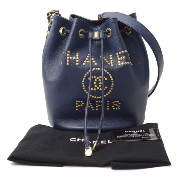 Chanel Small Doville Calfskin Shoulder Bag Navy