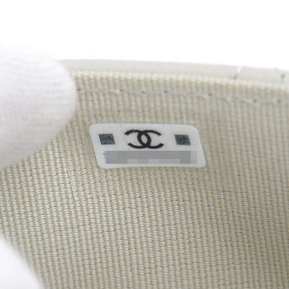 Chanel Caviar Skin Matelasse Classic Flap Card Case Light Grey