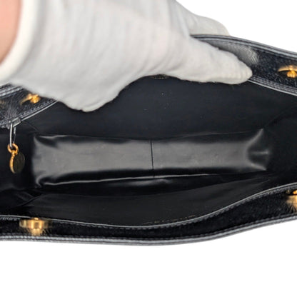 Chanel 90s Black Caviar Triple CC Shopping Tote