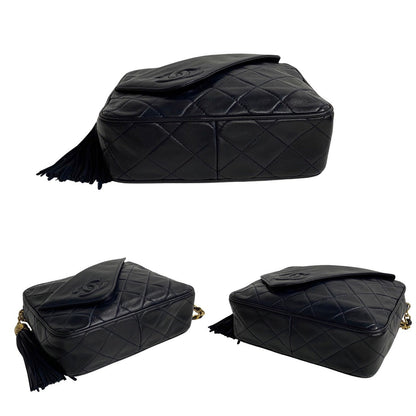Chanel CC Quilted Leather Tassel Camera Bag  Leather Crossbody Bag