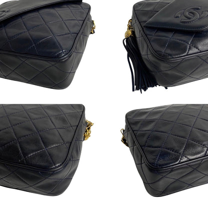 Chanel CC Quilted Leather Tassel Camera Bag  Leather Crossbody Bag