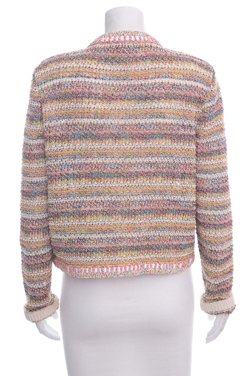 Chanel Multicolor Crochet Cotton Jacket SZ 44