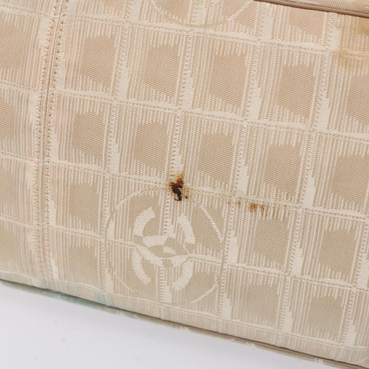 CHANEL New Travel Line Tote Bag Nylon Beige CC 76174