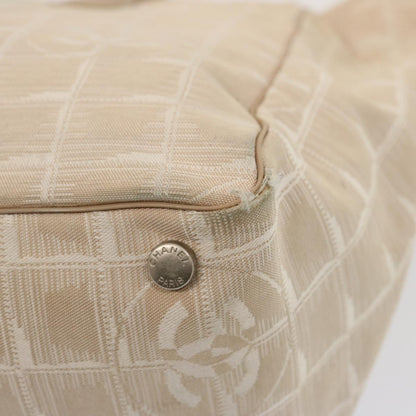 CHANEL New Travel Line Tote Bag Nylon Beige CC 76174