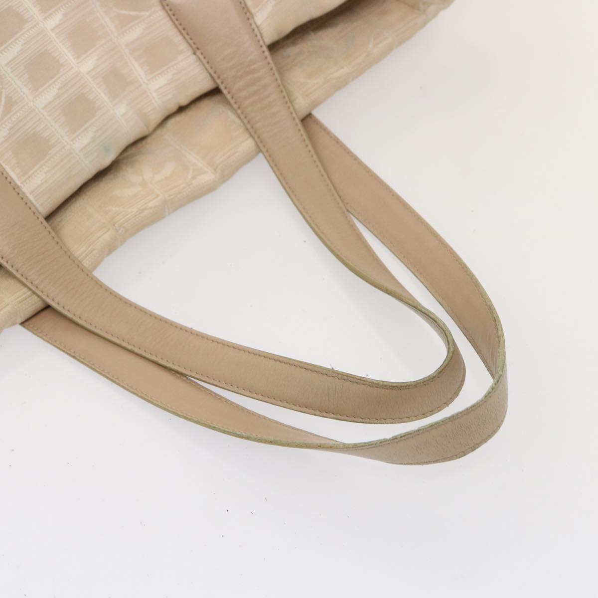CHANEL New Travel Line Tote Bag Nylon Beige CC 76174