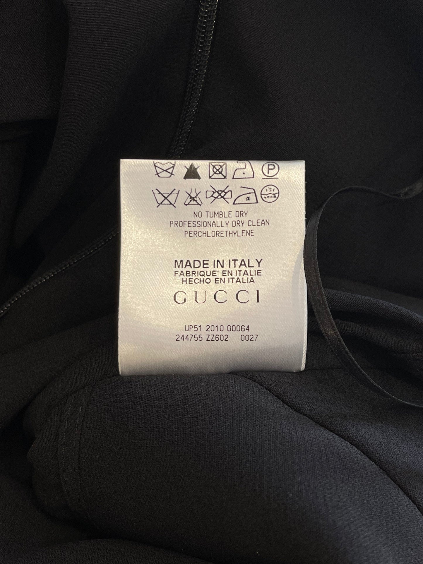 Gucci Black Silk Sleeveless Dress with Gold Logo Detail Size IT 38 (UK 6)