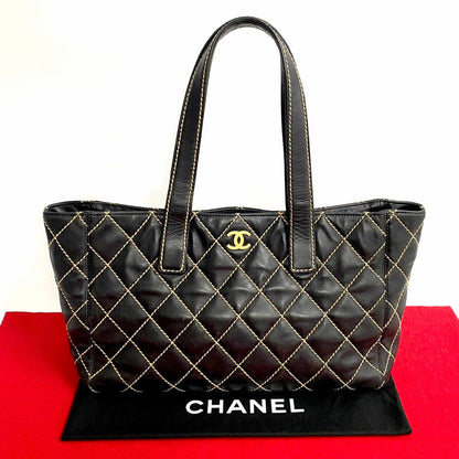 Chanel CC Wild Stitch Tote Bag  Leather Tote Bag in New Condition