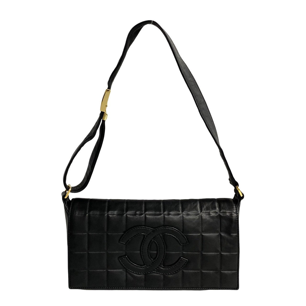 Chanel CC Chocolate Bar Shoulder Bag  Leather Crossbody Bag in New Condition