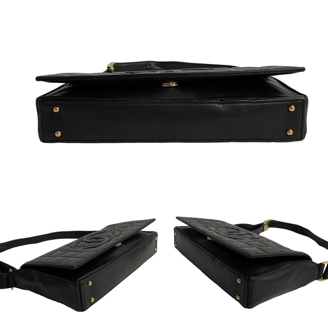 Chanel CC Chocolate Bar Shoulder Bag  Leather Crossbody Bag in New Condition
