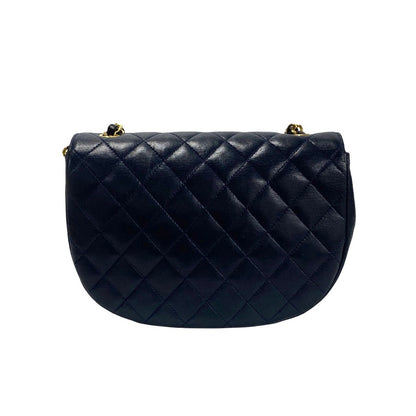 Chanel CC Half Moon Matelassse Chain Bag  Leather Crossbody Bag