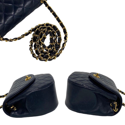 Chanel CC Half Moon Matelassse Chain Bag  Leather Crossbody Bag