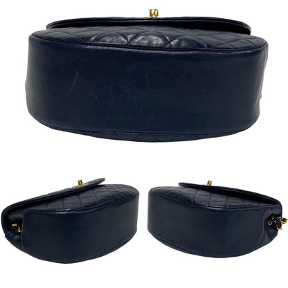Chanel CC Half Moon Matelassse Chain Bag  Leather Crossbody Bag