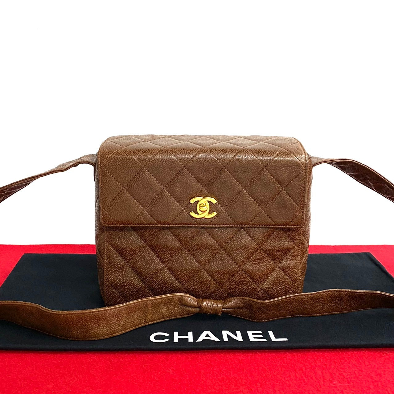 Chanel CC Caviar Flap Crossbody Bag  Leather Crossbody Bag