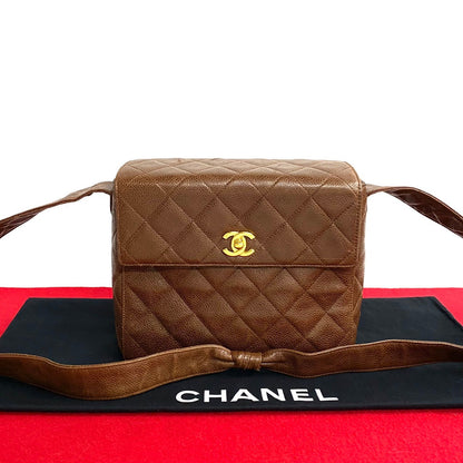 Chanel CC Caviar Flap Crossbody Bag  Leather Crossbody Bag