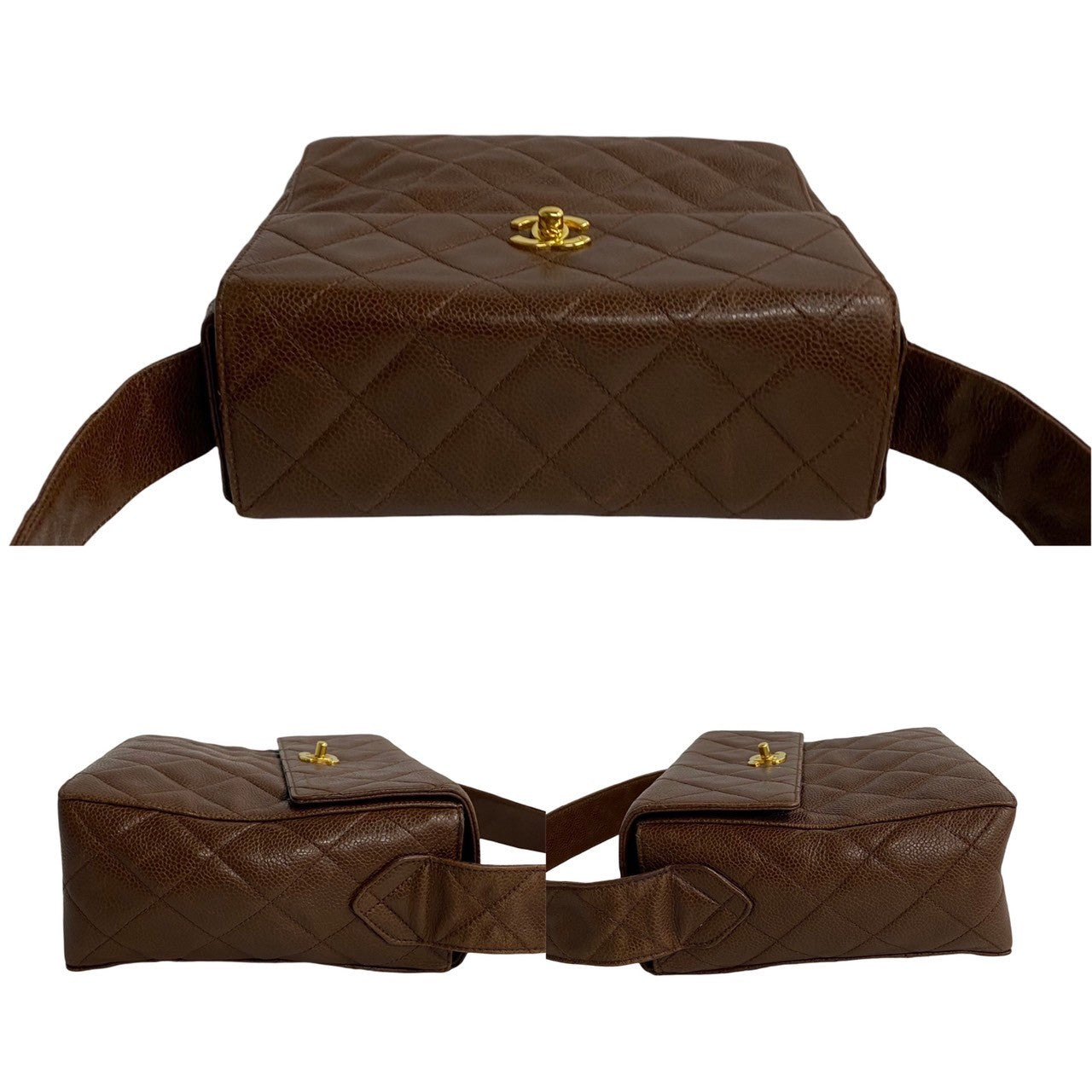 Chanel CC Caviar Flap Crossbody Bag  Leather Crossbody Bag