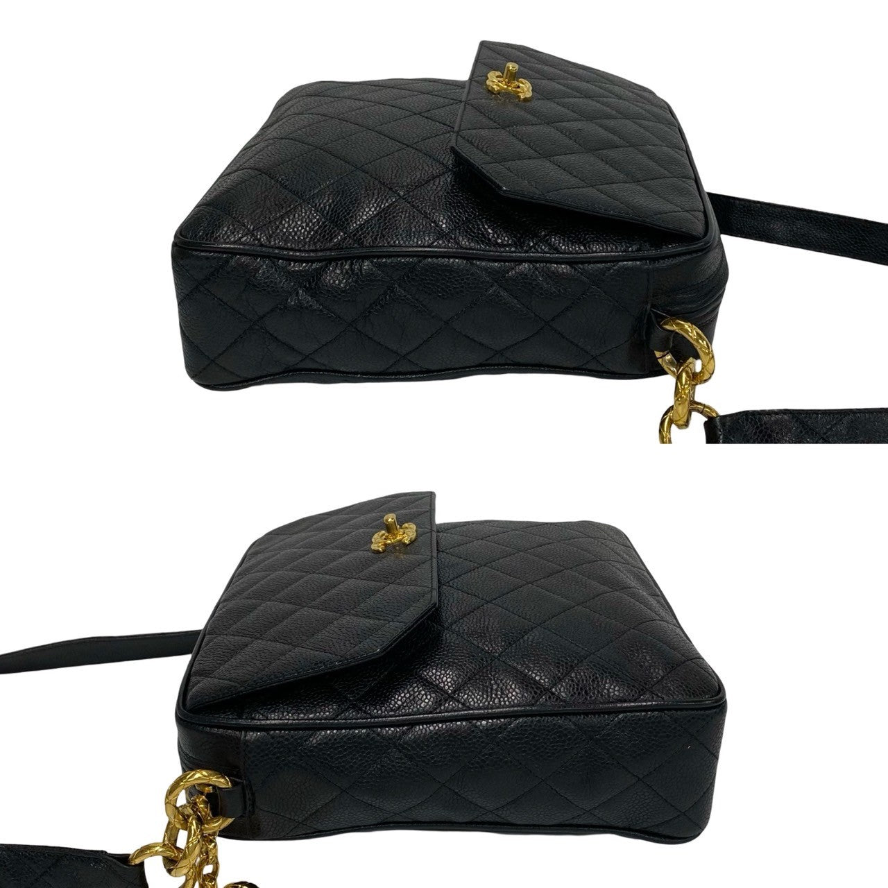 Chanel CC Caviar Flap Crossbody Bag  Leather Crossbody Bag