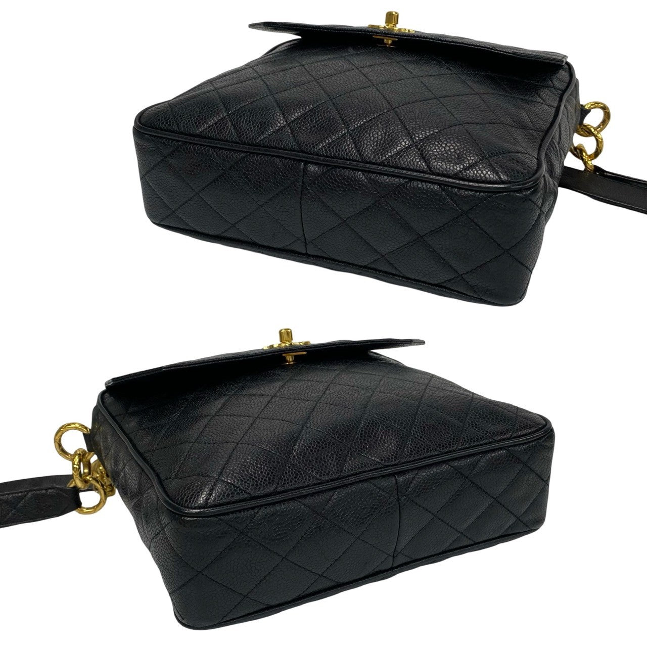 Chanel CC Caviar Flap Crossbody Bag  Leather Crossbody Bag