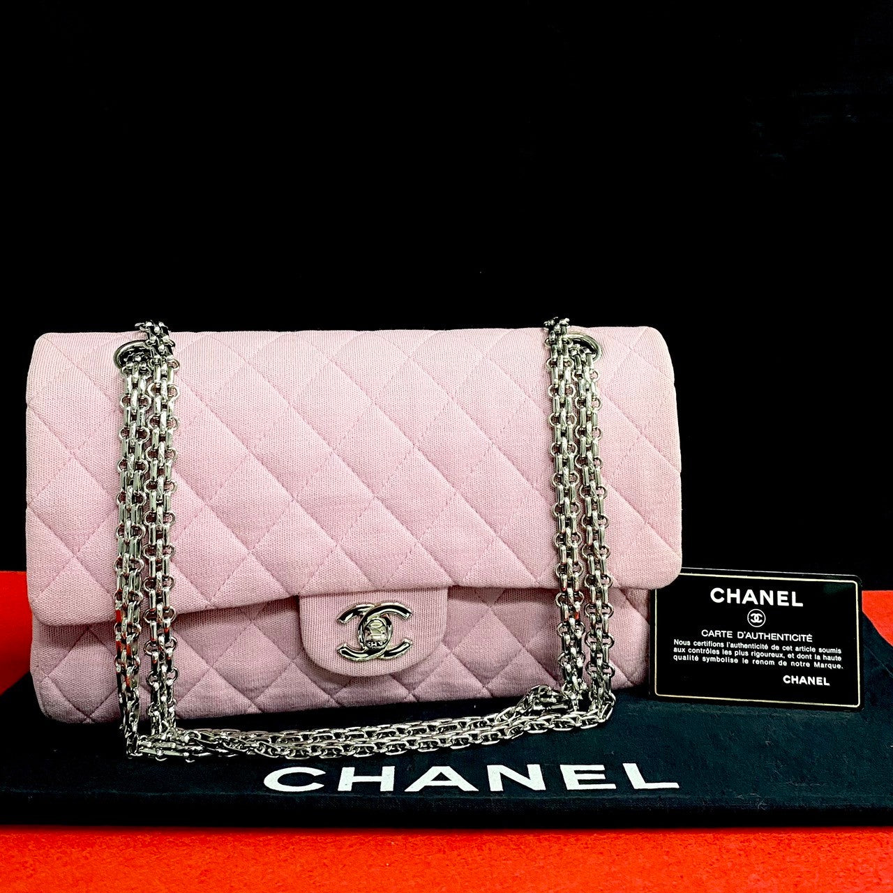 Chanel Medium Classic Double Flap Bag  Cotton Crossbody Bag in New Condition