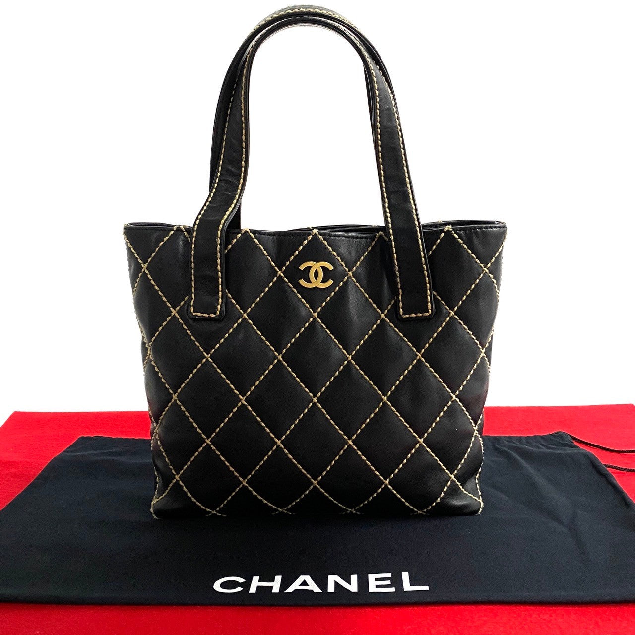Chanel Matelasse Wild Stitch Coco Mark Leather Tote Bag Leather Tote Bag 36651