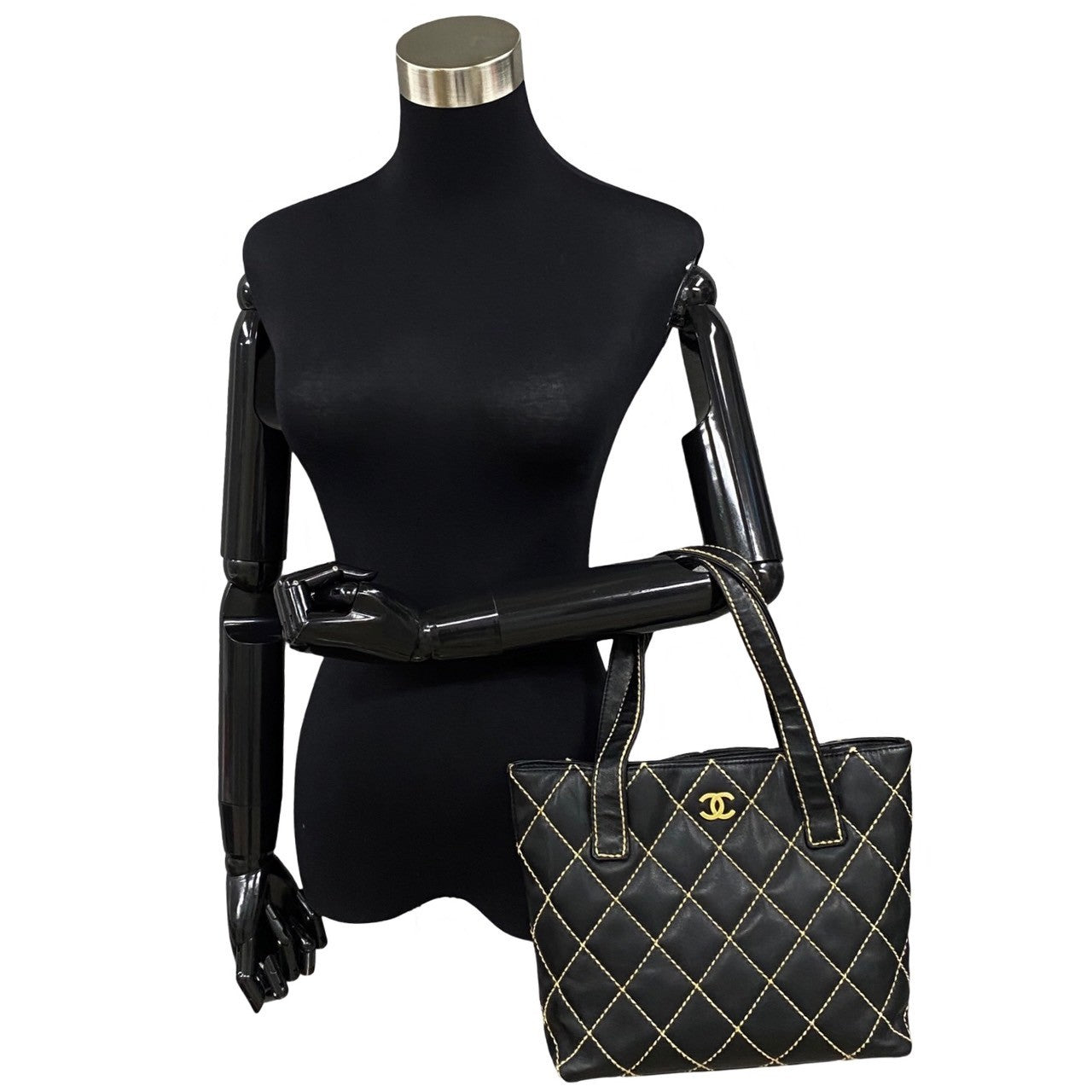 Chanel Matelasse Wild Stitch Coco Mark Leather Tote Bag Leather Tote Bag 36651