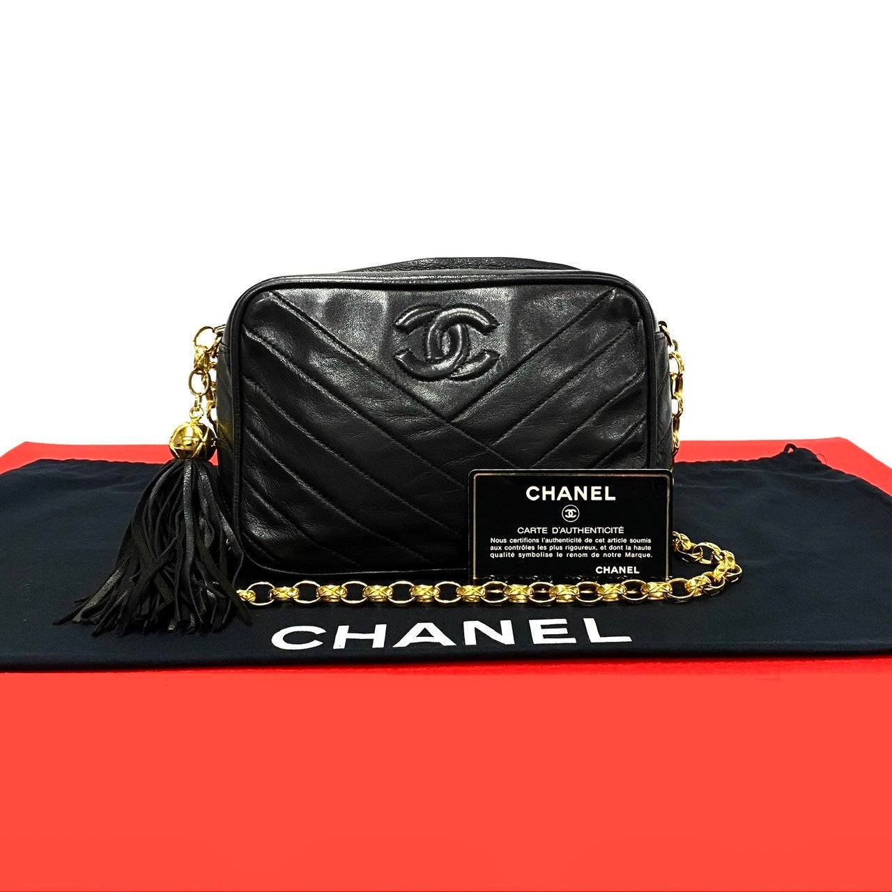 Chanel CC Tassel Camera Bag  Leather Crossbody Bag