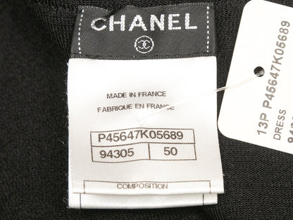 Black Chanel 2013 Silk Semi-Sheer Sleeveless Dress Size FR 50