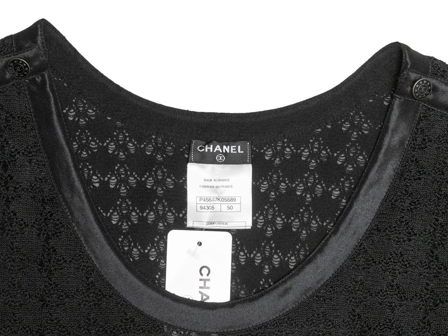 Black Chanel 2013 Silk Semi-Sheer Sleeveless Dress Size FR 50