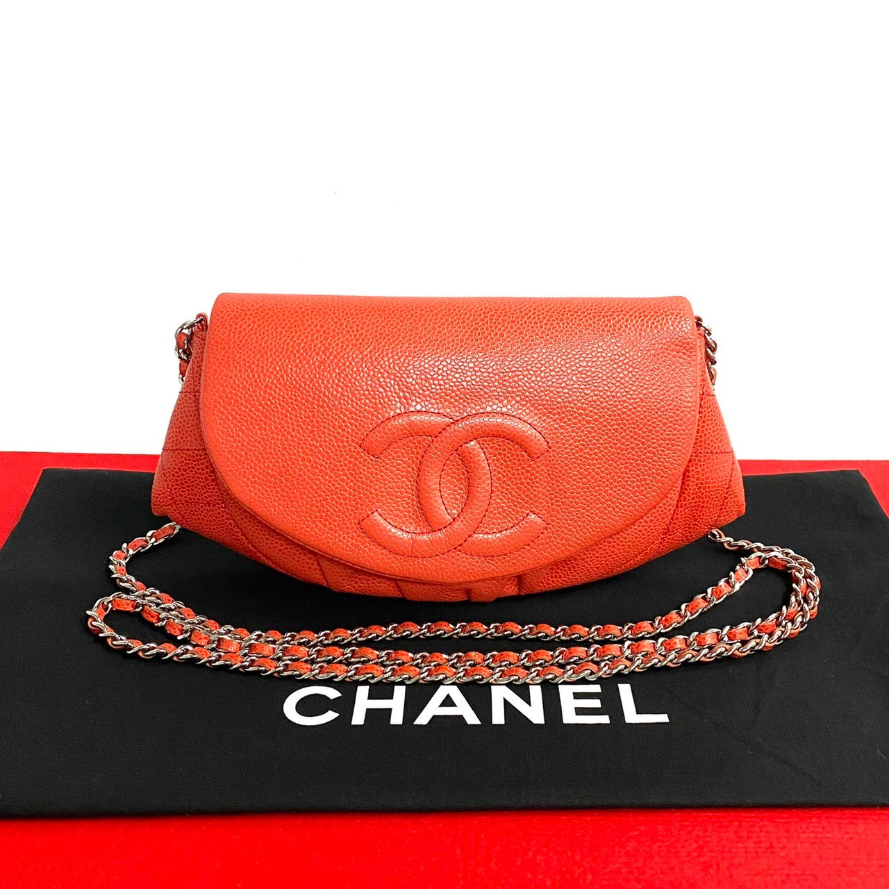 Chanel CC Caviar Flap Crossbody Bag Leather Crossbody Bag