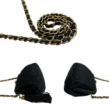 Chanel Quilted Satin Clasp Crossbody Bag Canvas Crossbody Bag