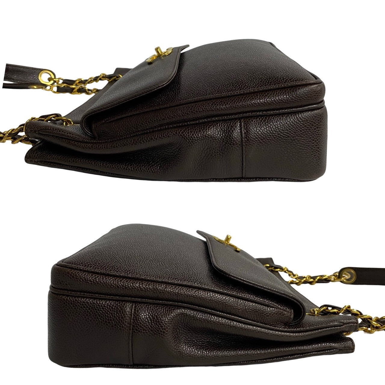 Chanel CC Caviar Shoulder Bag Leather Tote Bag