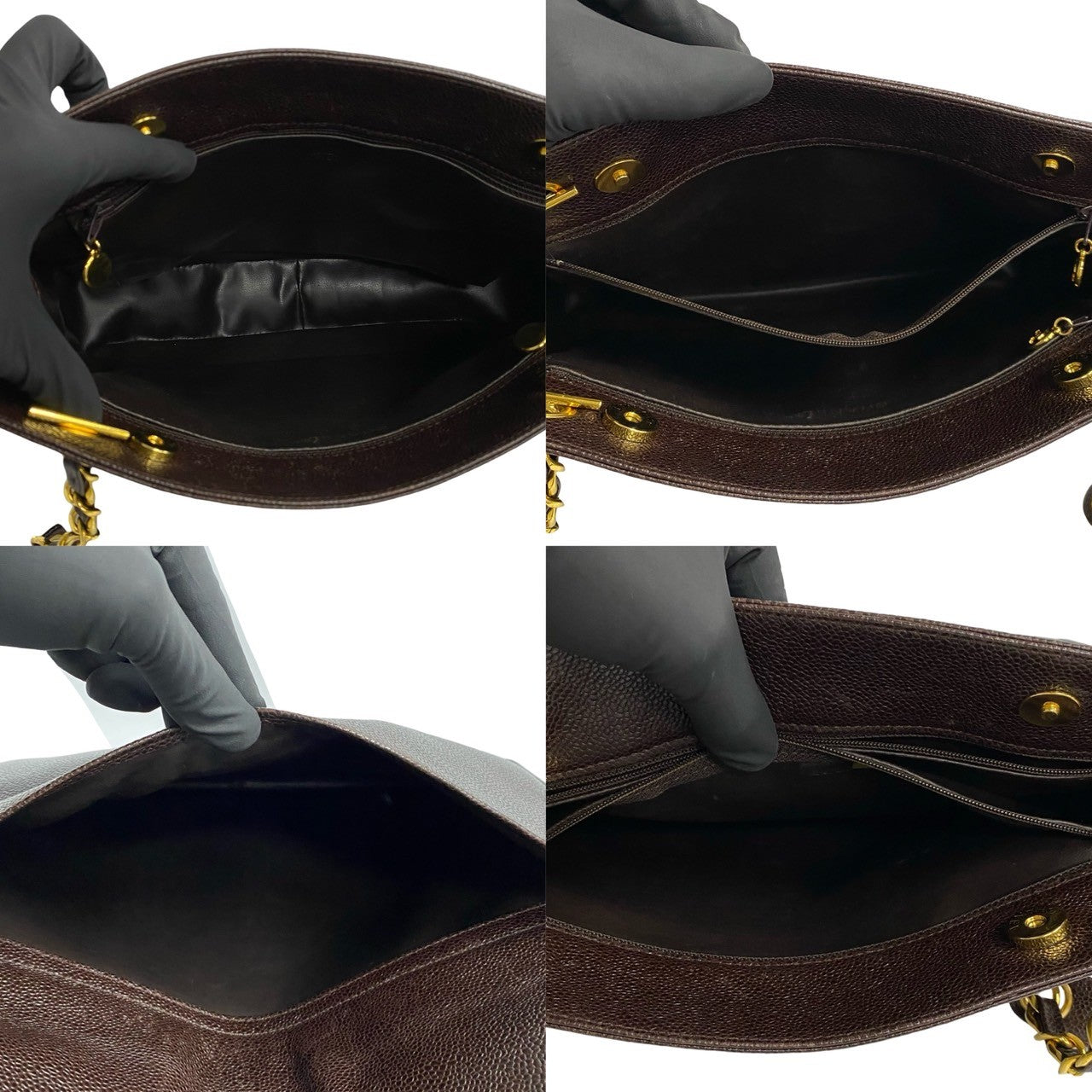 Chanel CC Caviar Shoulder Bag Leather Tote Bag