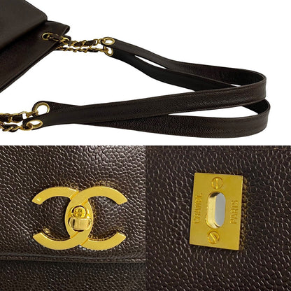 Chanel CC Caviar Shoulder Bag Leather Tote Bag