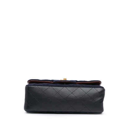 Blue Chanel Mini Rectangular Classic Jersey Sailor Single Flap Crossbody Bag