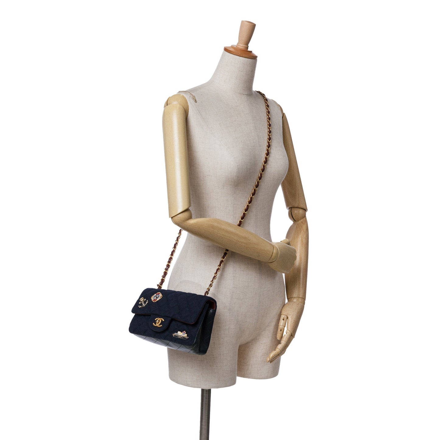 Blue Chanel Mini Rectangular Classic Jersey Sailor Single Flap Crossbody Bag