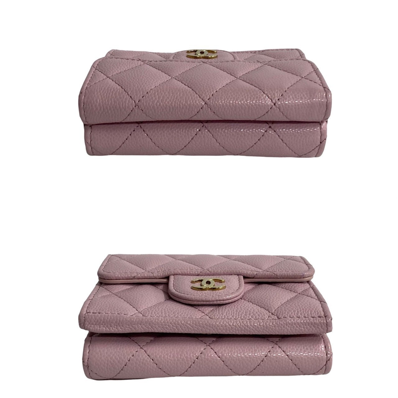 Chanel Caviar Skin Tri-Fold Mini Wallet Pink