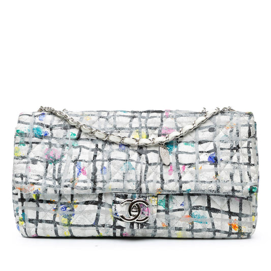 Chanel Sac Medium Calfskin Hand Painted Graffiti Flap