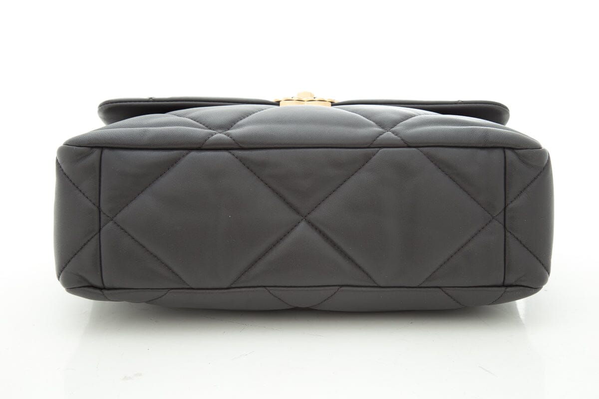 2020 Chanel 19 Grey Lambskin Quilted Flap Handbag