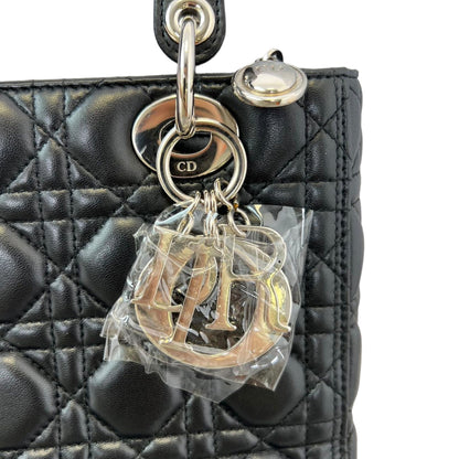 Classic Lambskin Medium Lady Dior Black SHW