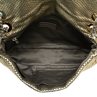 Gold Chanel Medium Perforated Calfskin Reissue Drill Flap Shoulder Bag