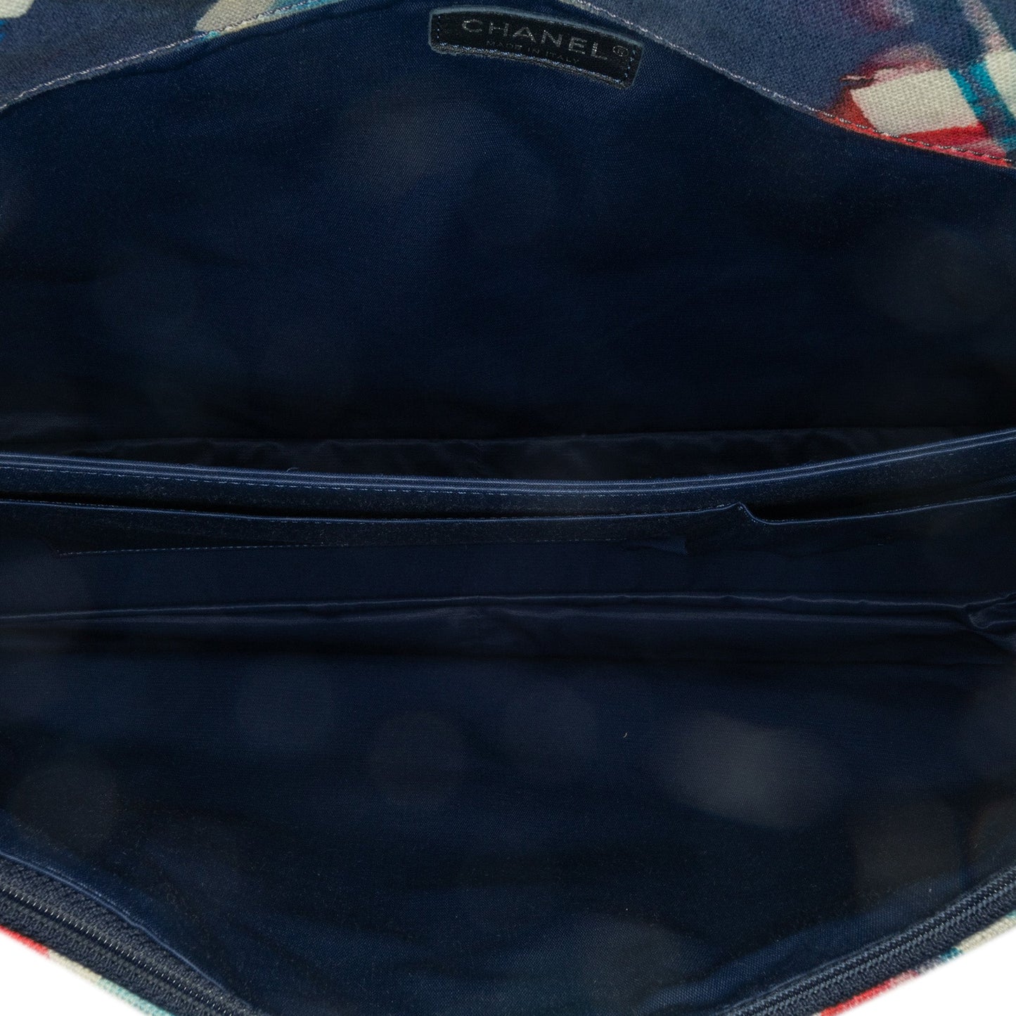 Blue Chanel XXL Printed Canvas Airline Single Flap Shoulder Bag