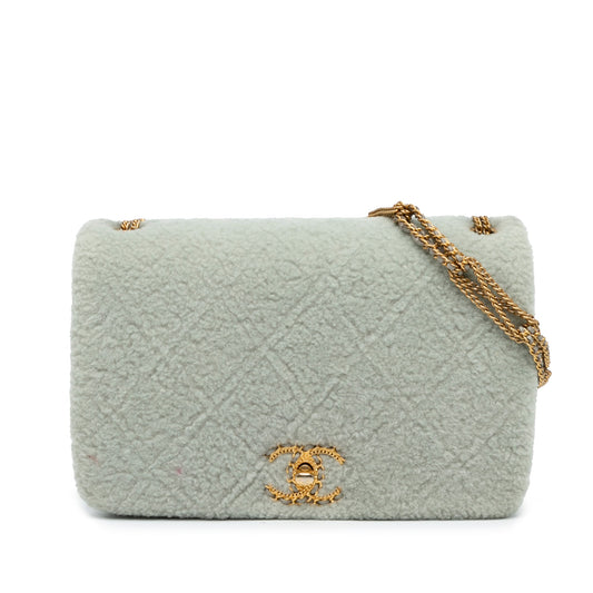 Chanel Sac Quilted Shearling Chain Flap