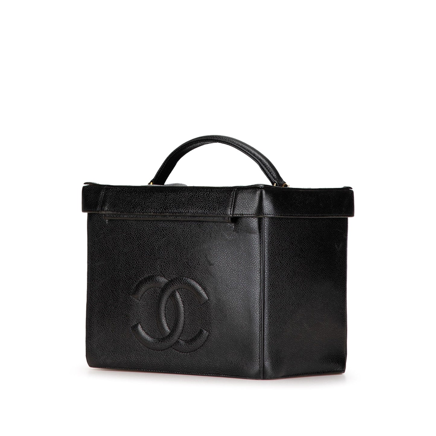 Black Chanel CC Caviar Vanity Case
