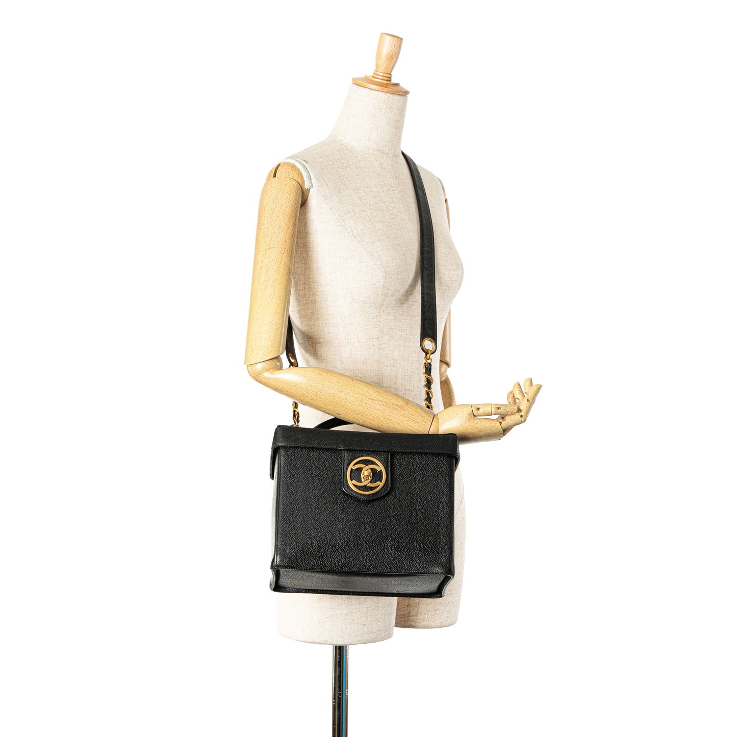 Black Chanel CC Caviar Vanity Case