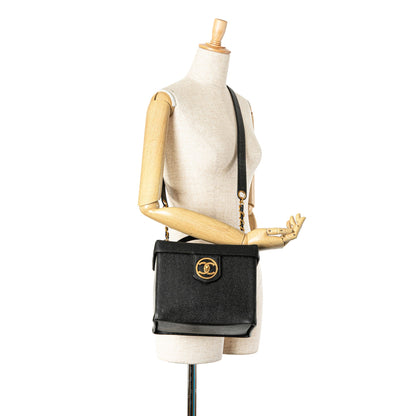 Black Chanel CC Caviar Vanity Case