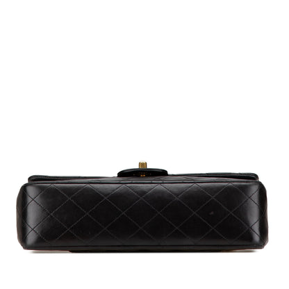 Black Chanel Medium Classic Lambskin Double Flap Shoulder Bag
