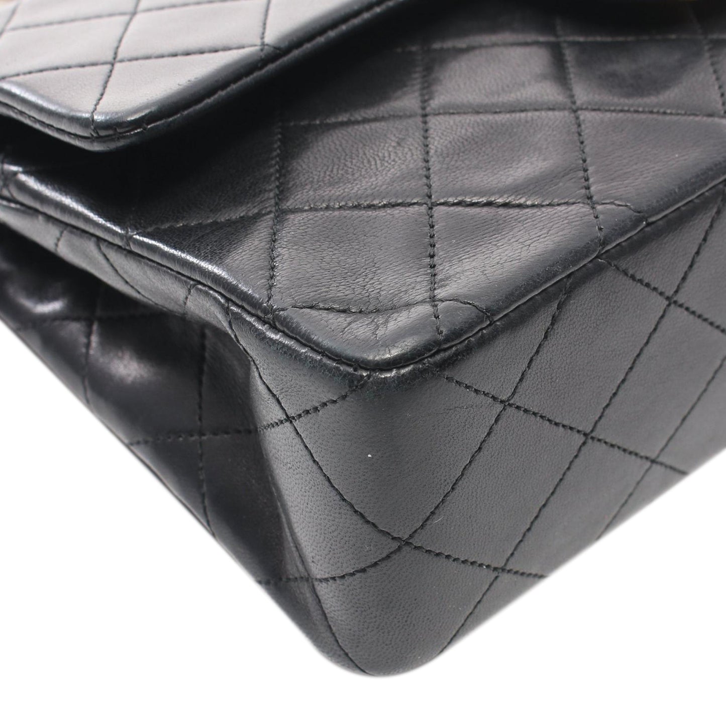 Black Chanel Small Classic Lambskin Double Flap Shoulder Bag